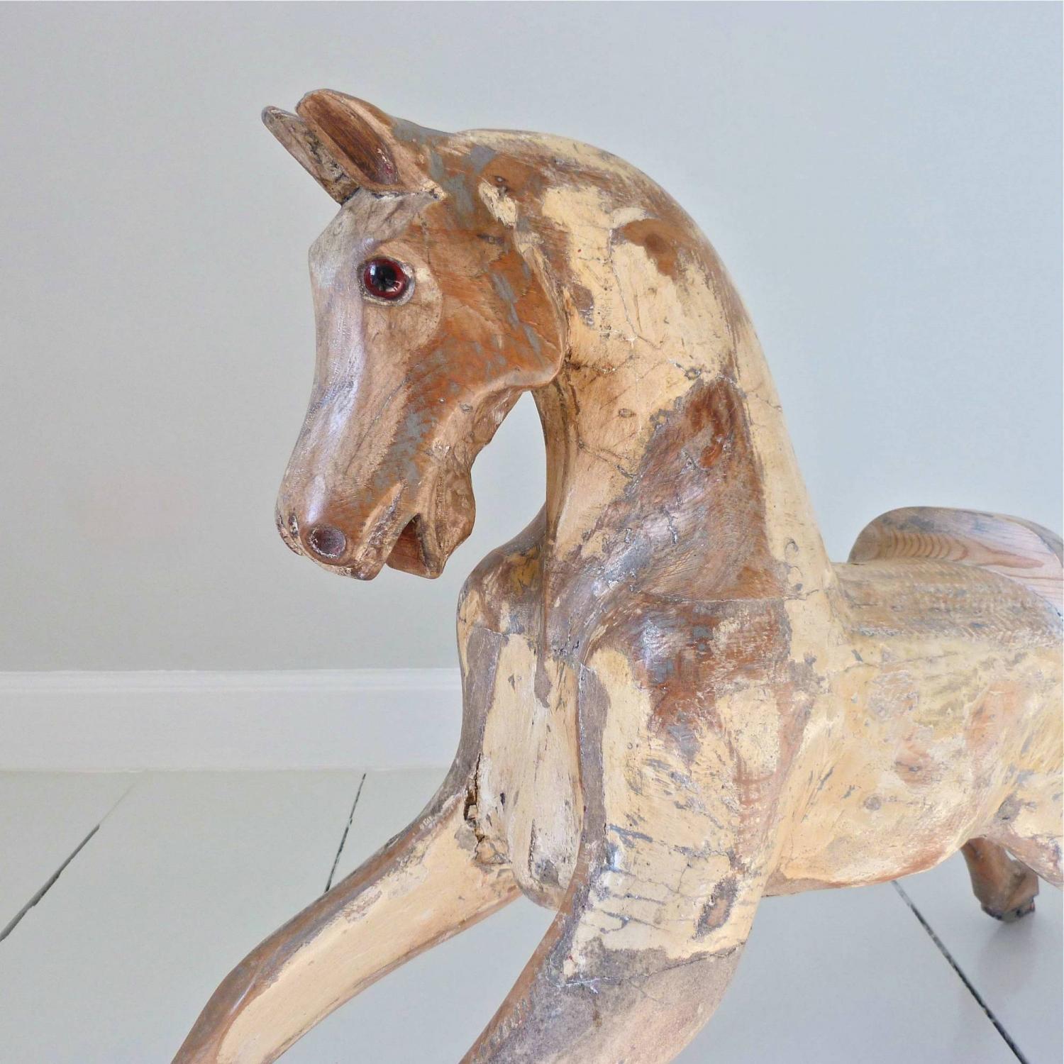 19TH CENTURY HAND CARVED ITALIAN HORSE