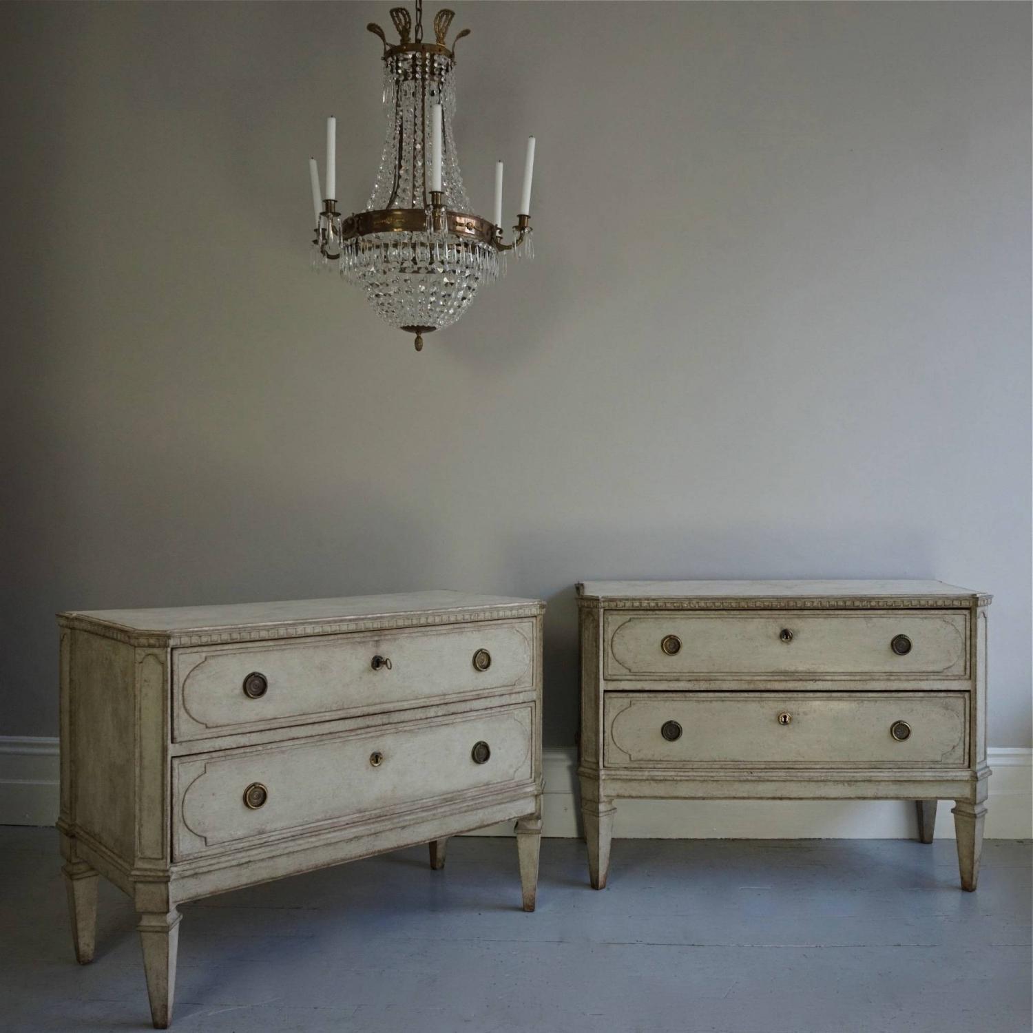 VERY FINE PAIR OF SWEDISH GUSTAVIAN STYLE CHESTS