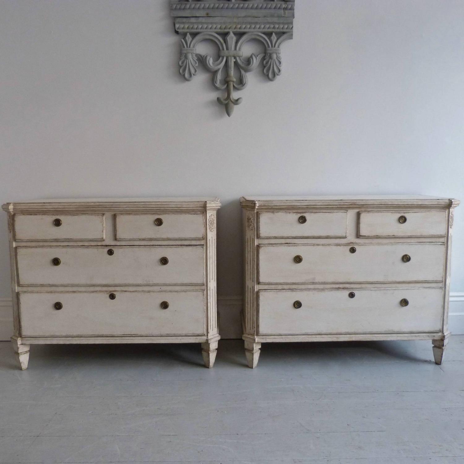 PAIR OF LARGE SWEDISH GUSTAVIAN PERIOD COMMODES