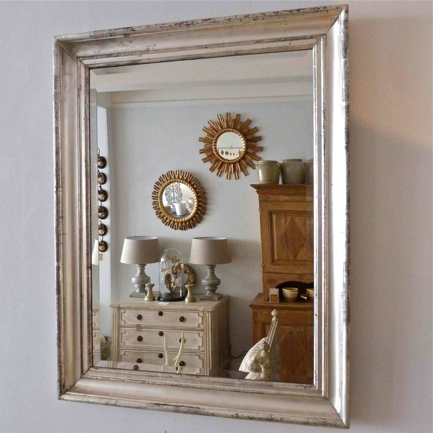 19TH CENTURY FRENCH SILVER FRAMED MIRROR