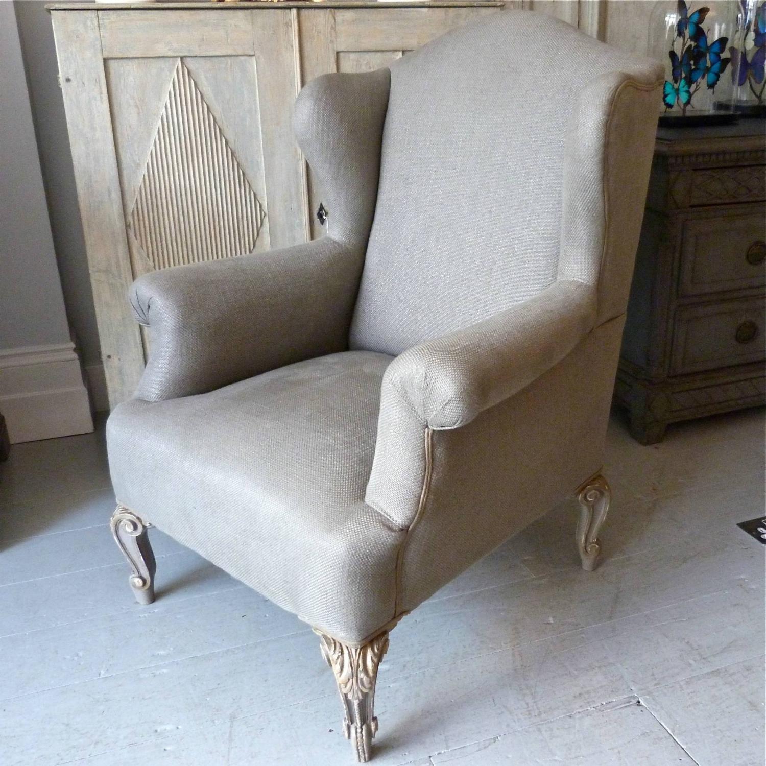 PAIR OF LATE 19TH CENTURY FRENCH WING BACK ARMCHAIRS