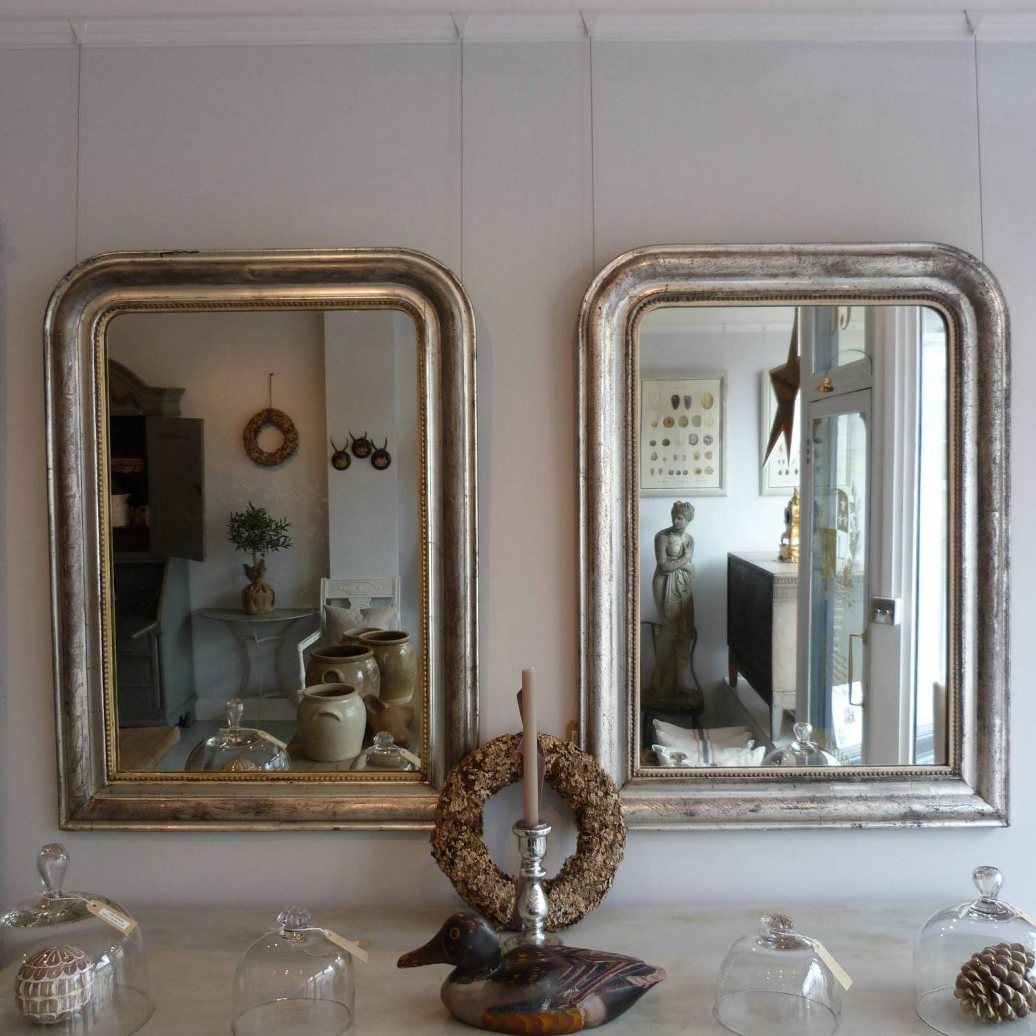 PAIR OF 19TH CENTURY SILVER LOUIS PHILIPPE MIRRORS