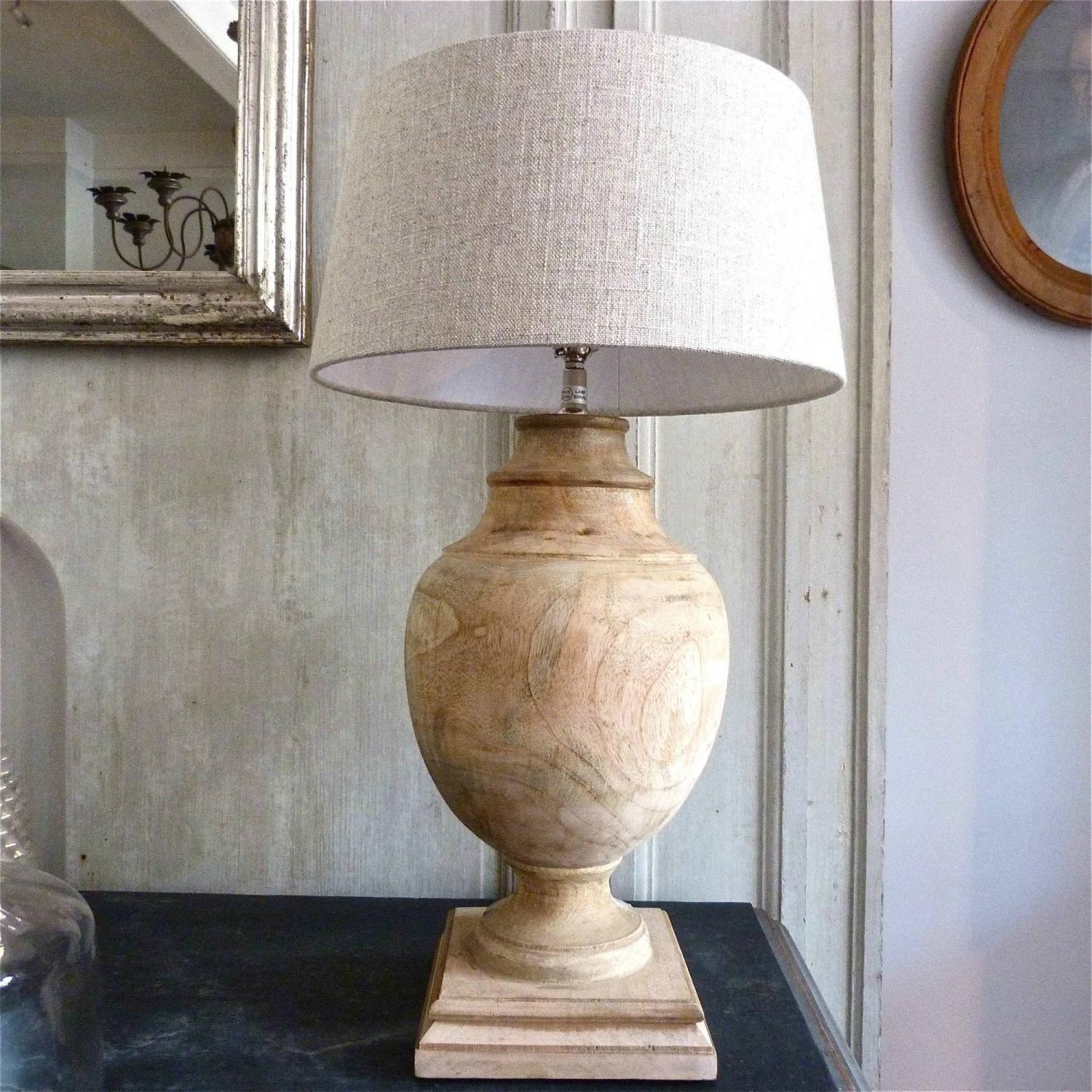 CARVED WOODEN TABLE LAMPS