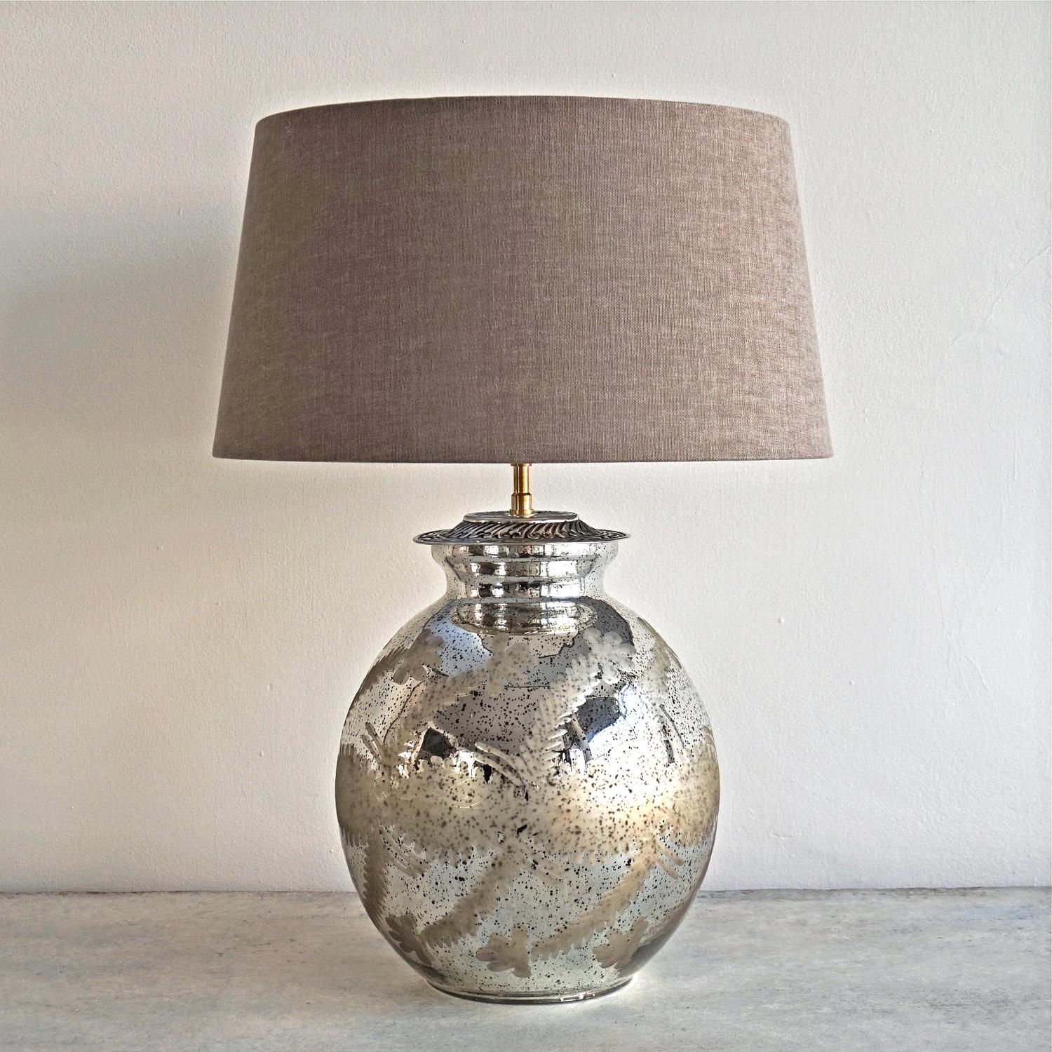 SMALL SILVERED MERCURY STYLE TABLE LAMPS