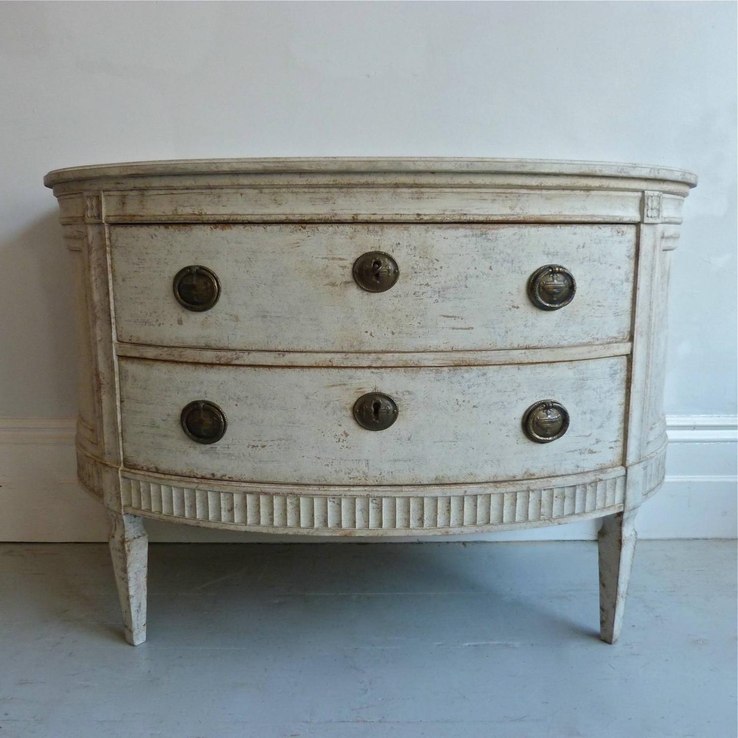 SMALL GUSTAVIAN STYLE DEMILUNE CHEST