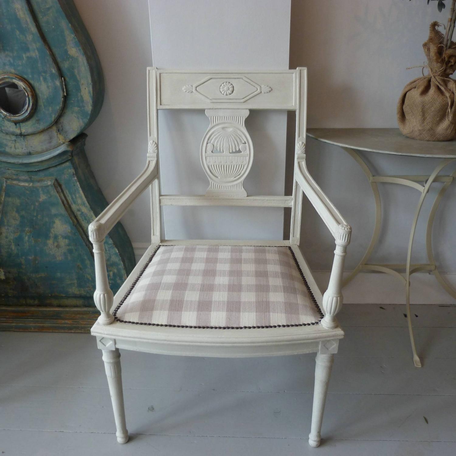 PAIR OF PAINTED FRENCH EMPIRE CHAIRS