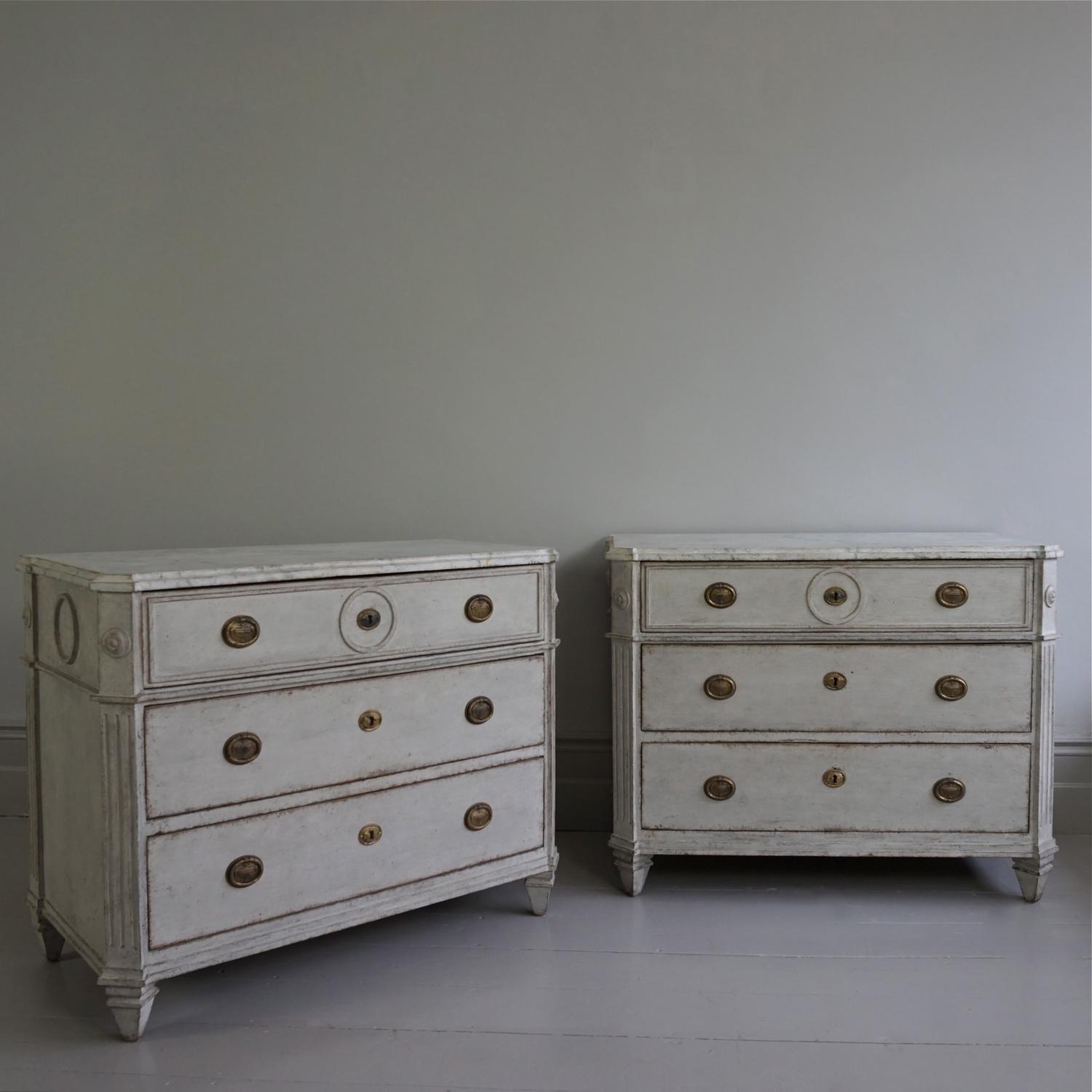 OUSTANDING PAIR OF SWEDISH GUSTAVIAN CHESTS
