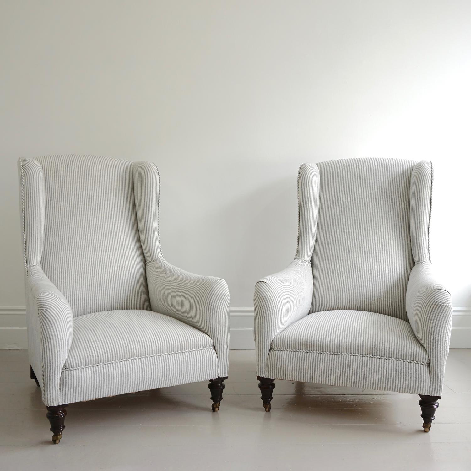 EXTRAORDINARY PAIR OF FRENCH LIBRARY ARMCHAIRS