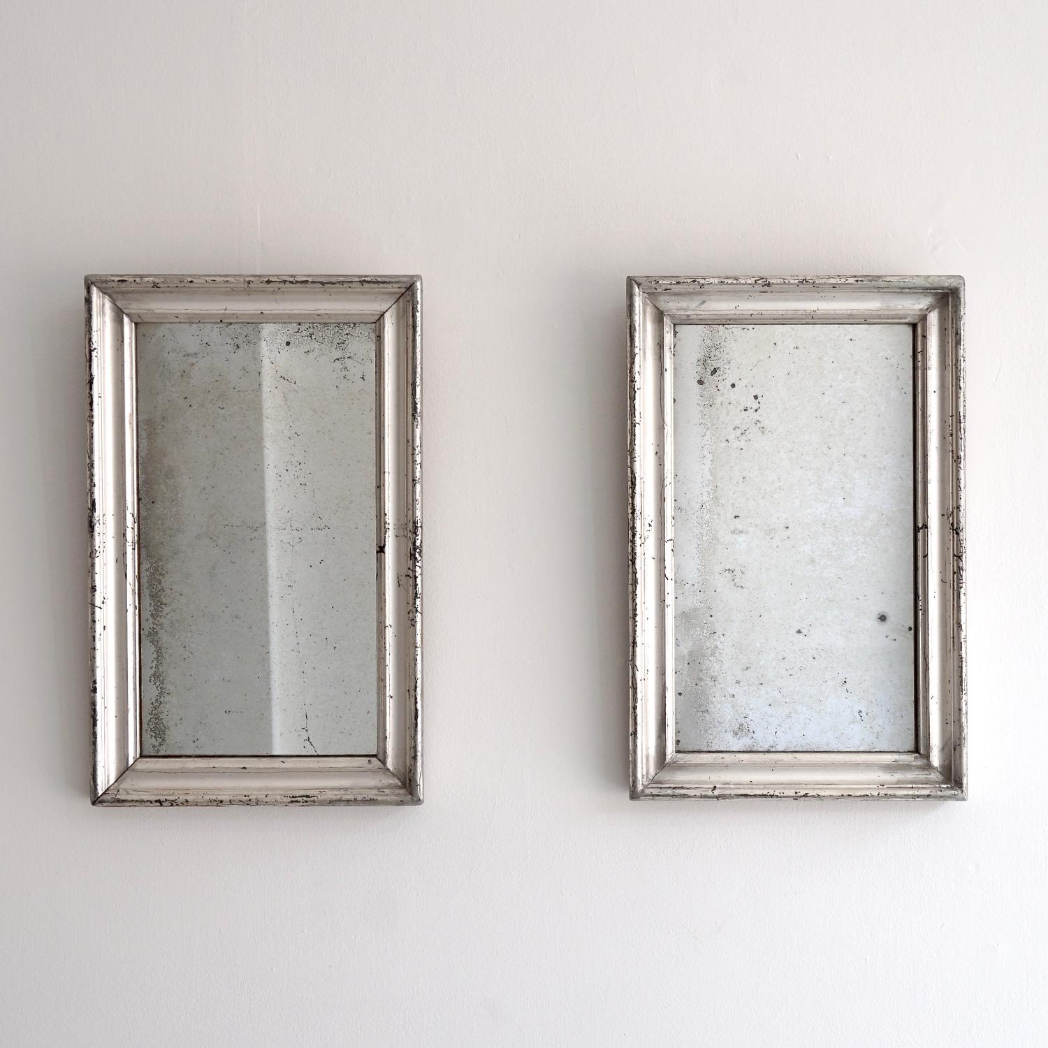 Beautiful Pair Of Silver Mercury Glass Mirrors In Mirrors