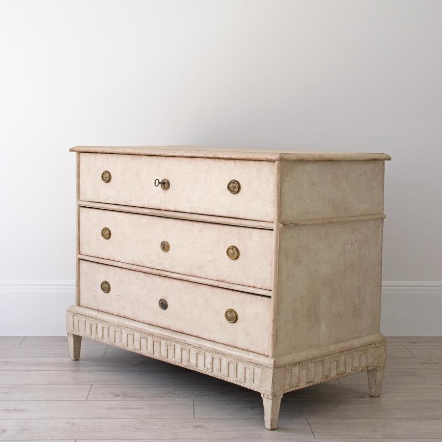 DECORATIVELY CARVED SWEDISH GUSTAVIAN PERIOD CHEST