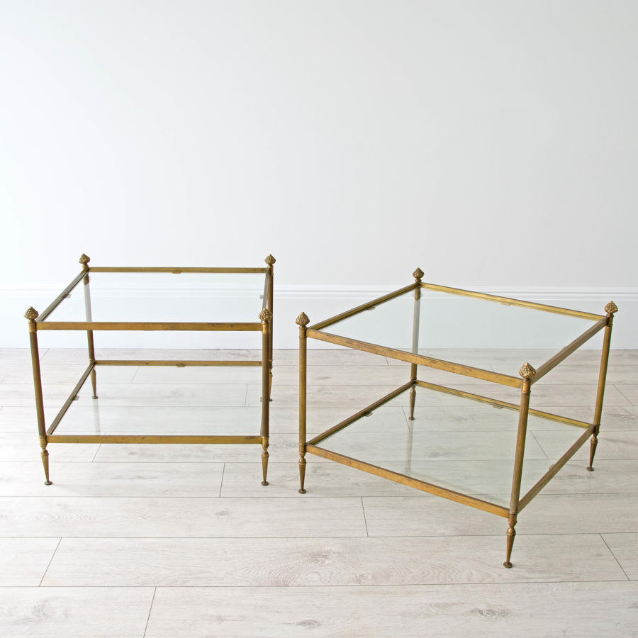 FRENCH BRASS NESTING TABLES