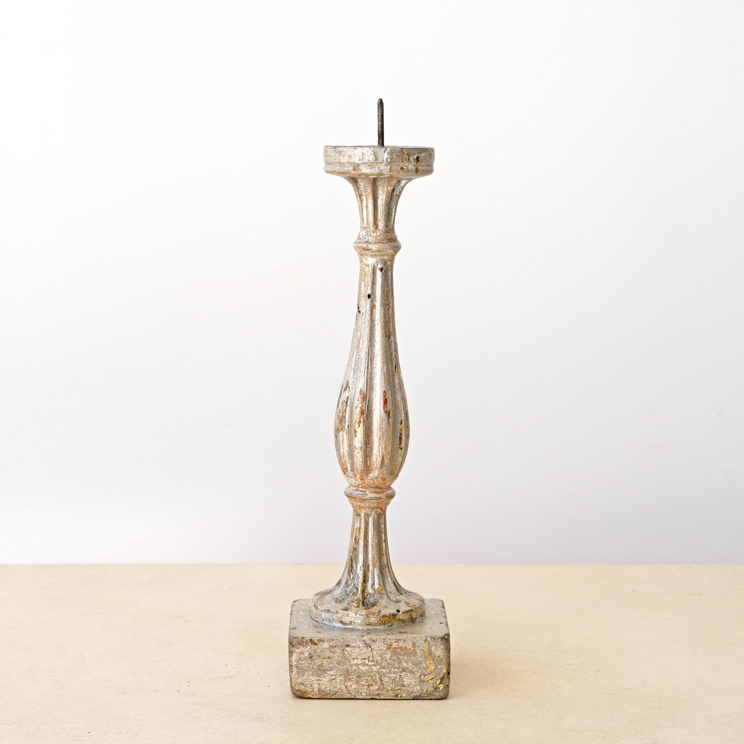 FRENCH SILVER GILT CANDLESTICK