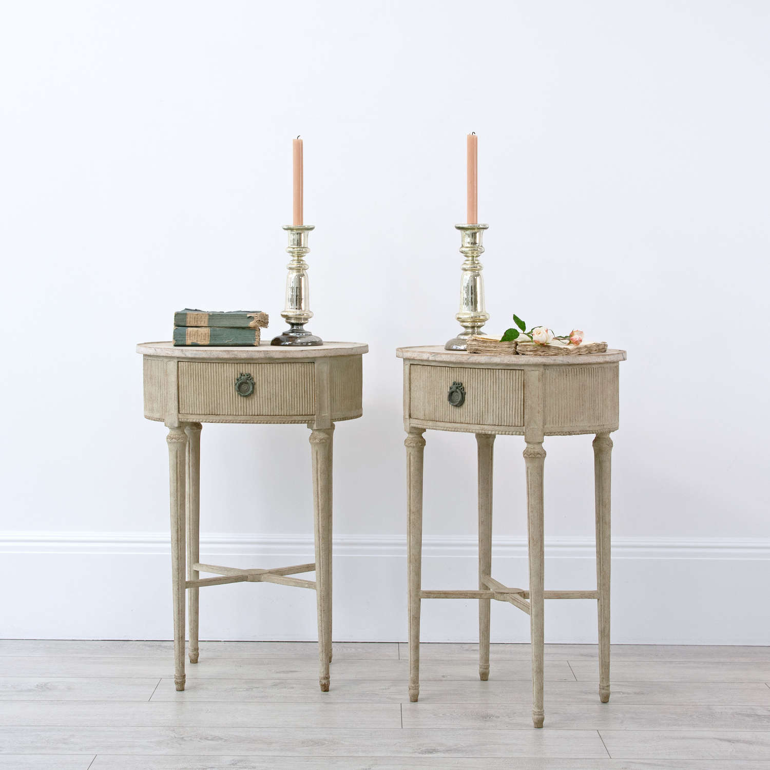 PAIR OF SWEDISH BEDSIDE TABLES